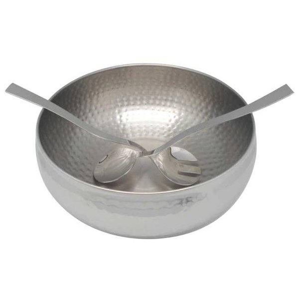 Starcrafts Starcrafts 92231 Stainless steel Hammered Salad Bowl with 2 Server; 3 Piece 92231